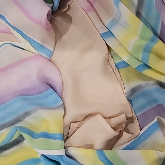 Buddy Love Shelly Unicorn Rainbow Pastel Stripe Maxi Dress Size L - Picture 11 of 13